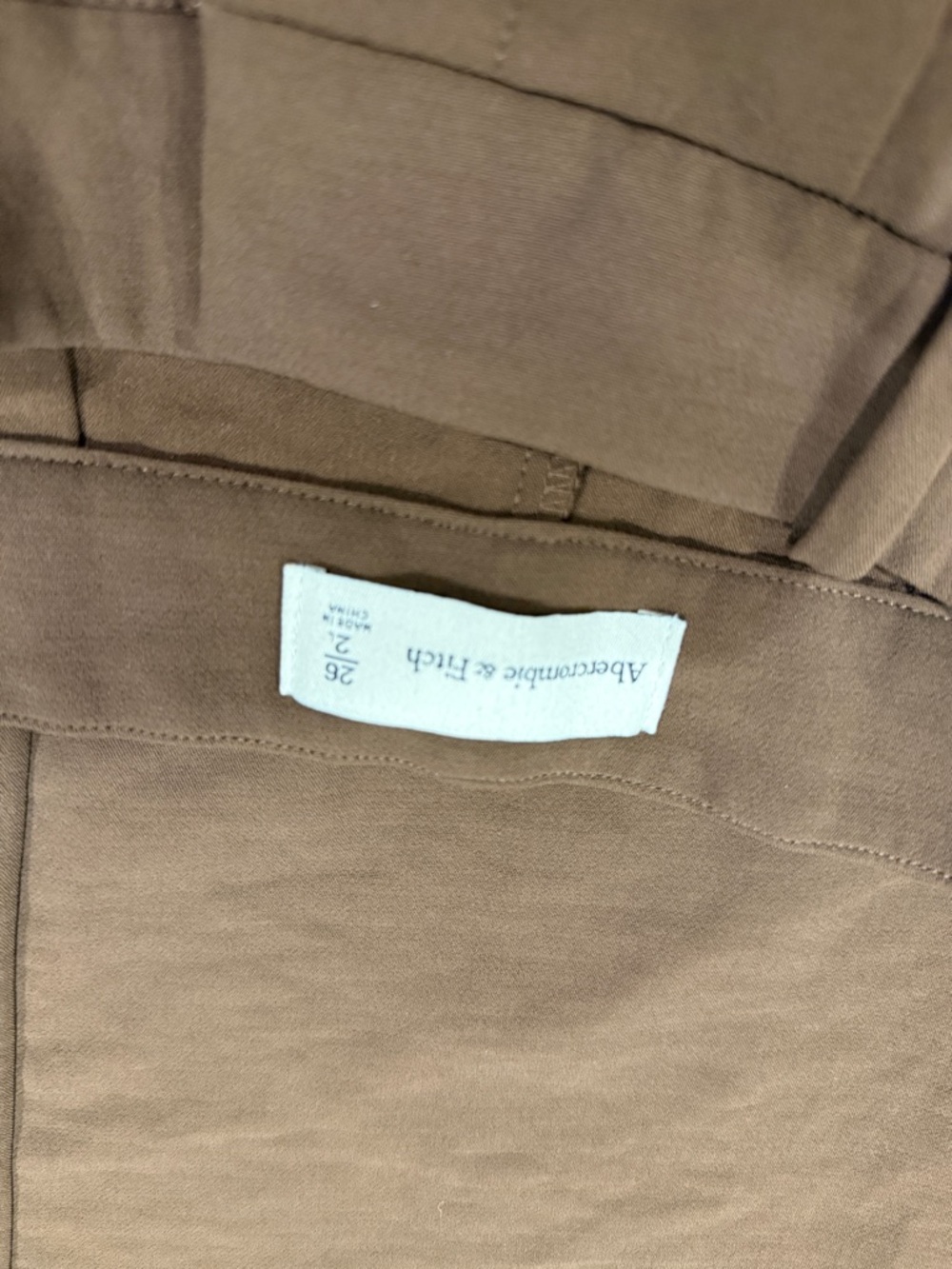 Abercrombie & Fitch High-Rise Wide-Leg Pants - Chocolate Brown Crepe Sloan Pants - Picture 4 of 4